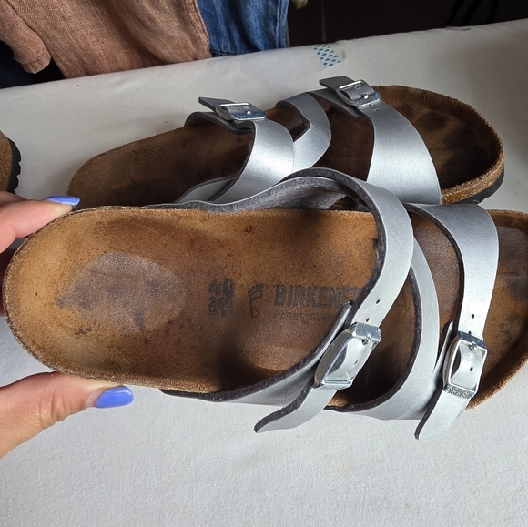 Birkenstock Blue and Silver Strappy Sandals - Picture 6 of 6